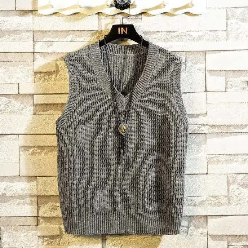 Sewing Vest - ملابس للرجال سترة عادية برقبة على