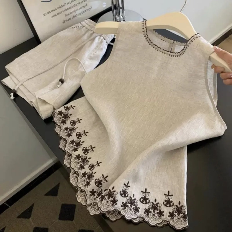 Sewing Vest - بسيطة نمط المال القديم القطن والكتان