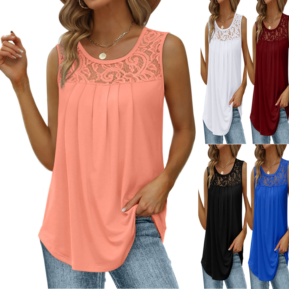 Sewing Vest - بلوزات نسائية بدون أكمام مع تطريز