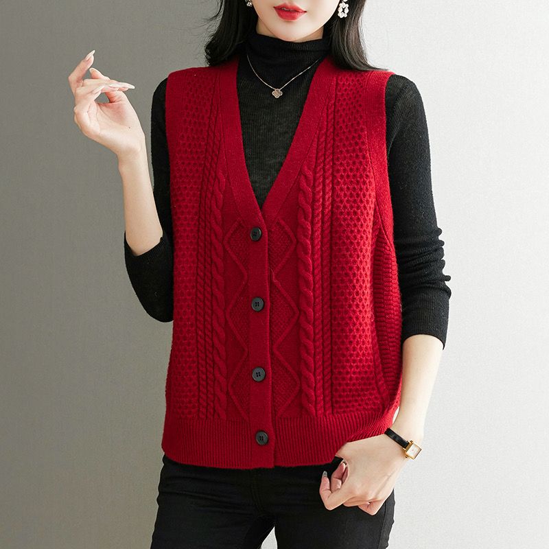 Sewing Vest - سترة نسائية محبوكة على الكتف ،