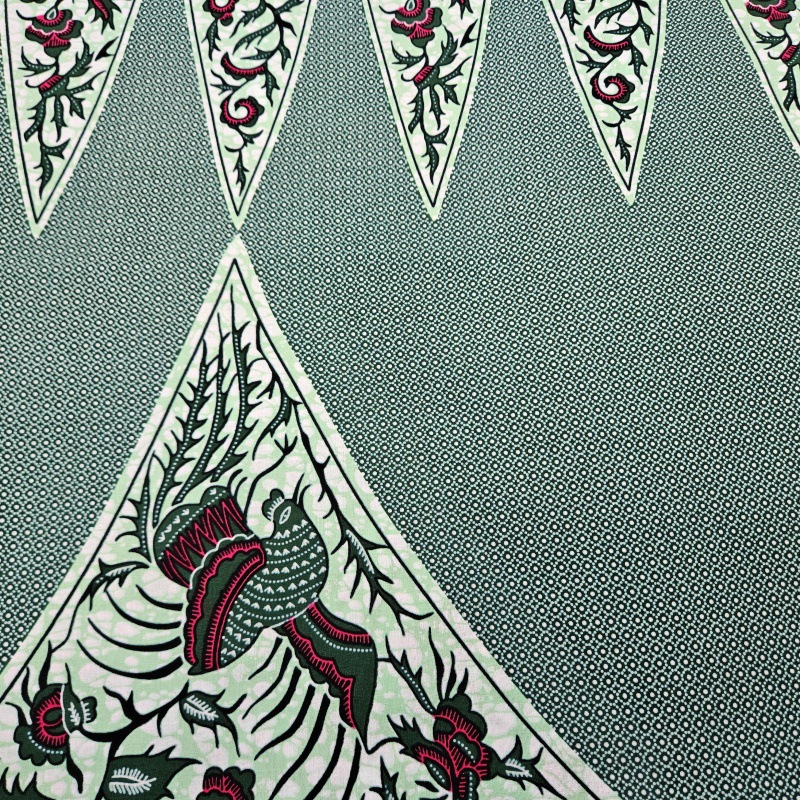 6 ياردة طويلة مطبوعة رمادي أخض - مراجعة Sewing Batik Fabric وسعره