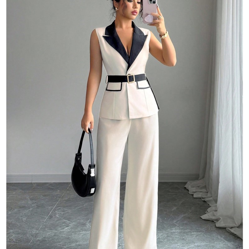 بدلة نسائية مع سترة وبنطلون وا - مراجعة Sewing Vest وسعره