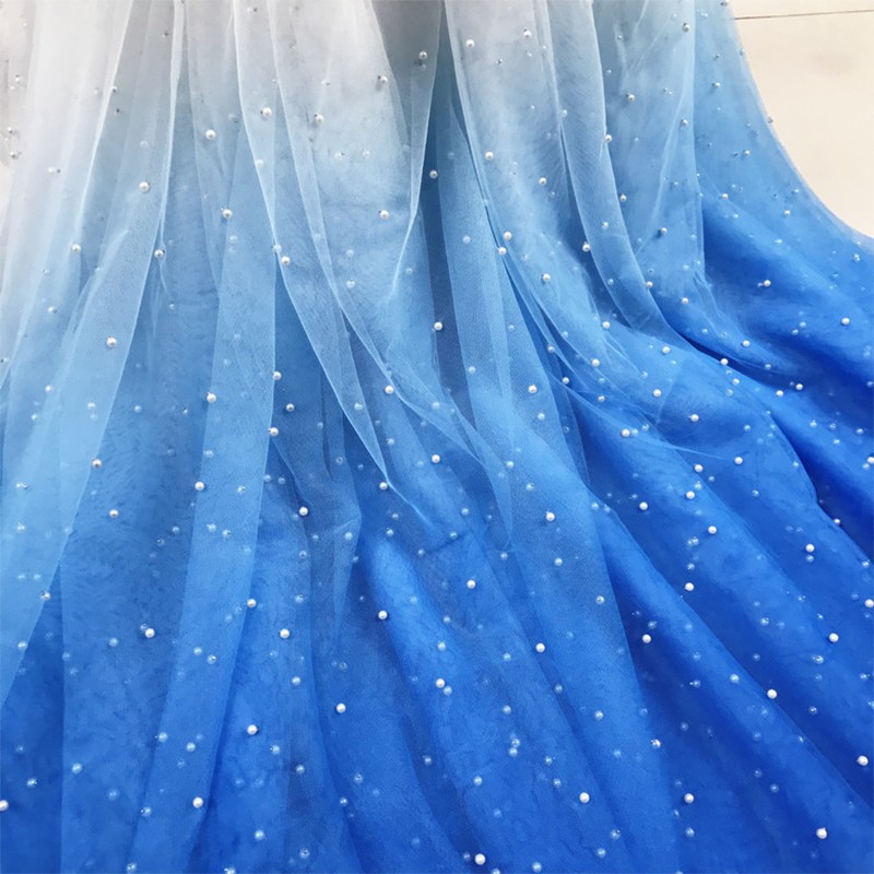 قماش تول شبكي لؤلؤي متدرج اللو - مراجعة Sewing Batik Fabric وسعره